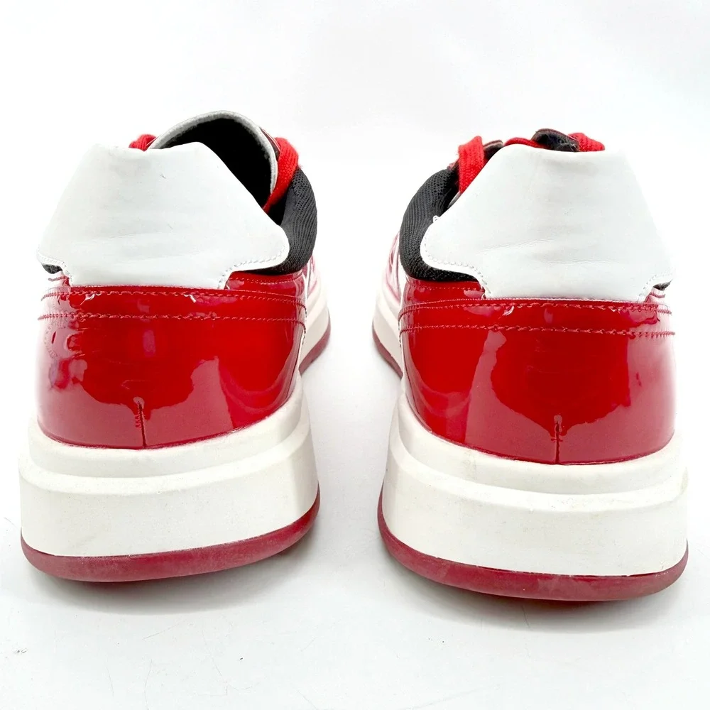 Stacy Adams Sneakers Mens 10.5M Red Patent Fashion Low Top Sporty Maxium
